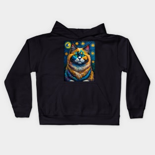 The Ragdoll Cat in starry night Kids Hoodie